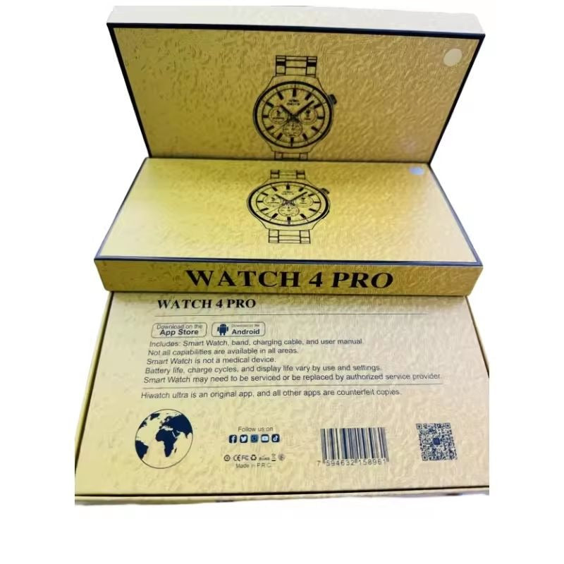 WATCH 4 PRO Round big smart watch dual strap Android Smartwatch Wearable Devices Smart Watch For Men