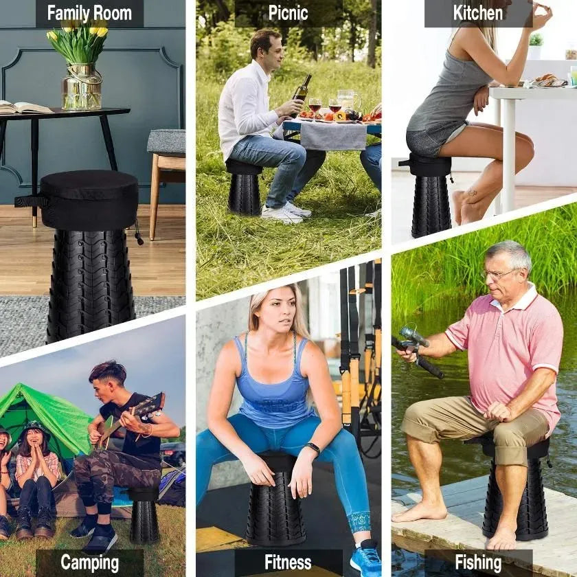 Portable Retractable Folding Stool Chair