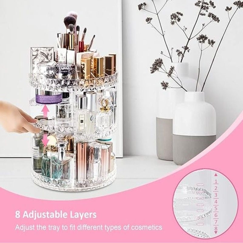 360 Rotating Diamond Cut Cosmetic Organizer Cosmetic Organizer Diamond 360