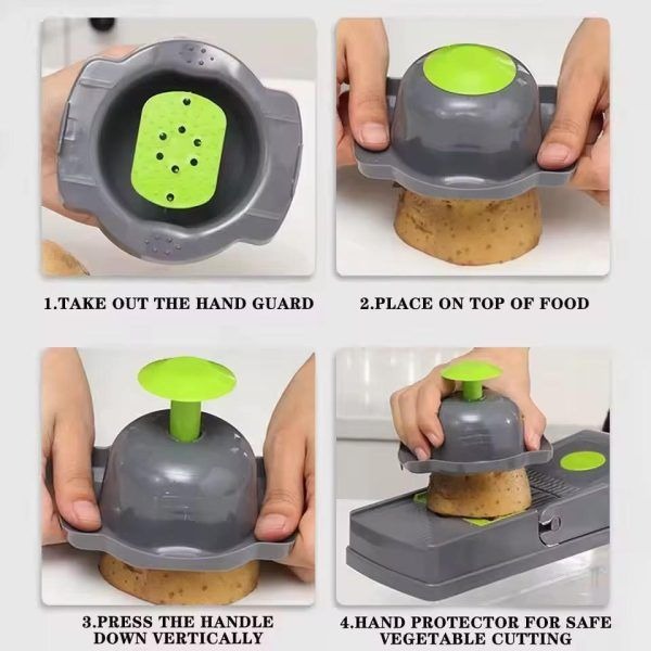 16 IN1 Mandoline Slicer Veggie Food Chopper Vegetable Cutter Tomato Carrot Grater Cheese French Onion Shredders Kitchen Tool