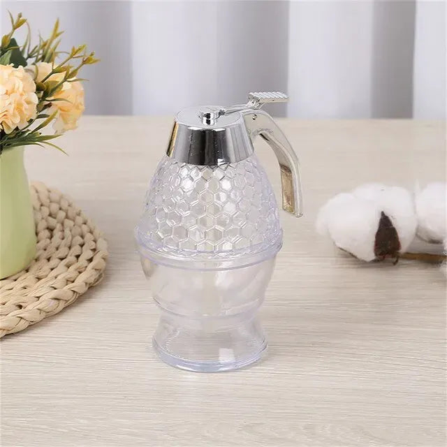 Elegant Crystal Honey Dispenser Honey Syrup Bee Pot Ja