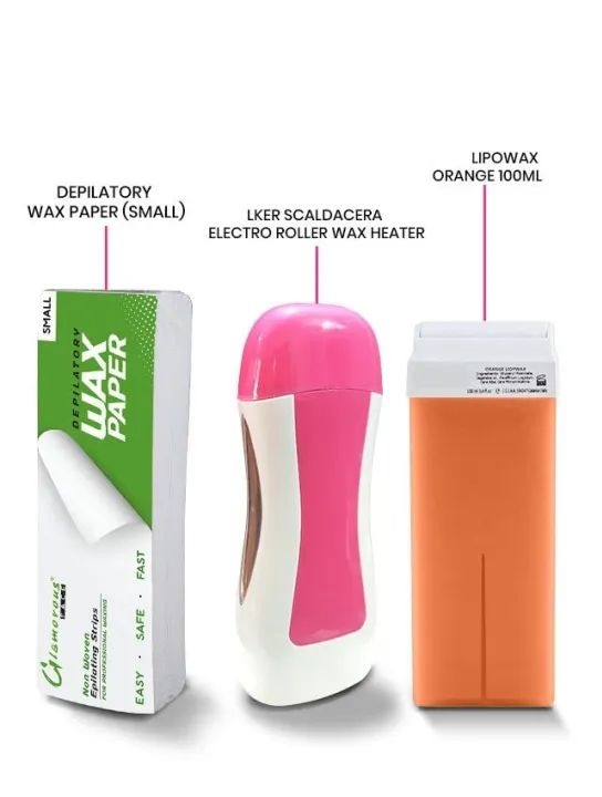 3 in 1 Wax Depilatory Refill Machine With Roller Wax And Depilatory Wax Paper Universal Electric Wax Heater