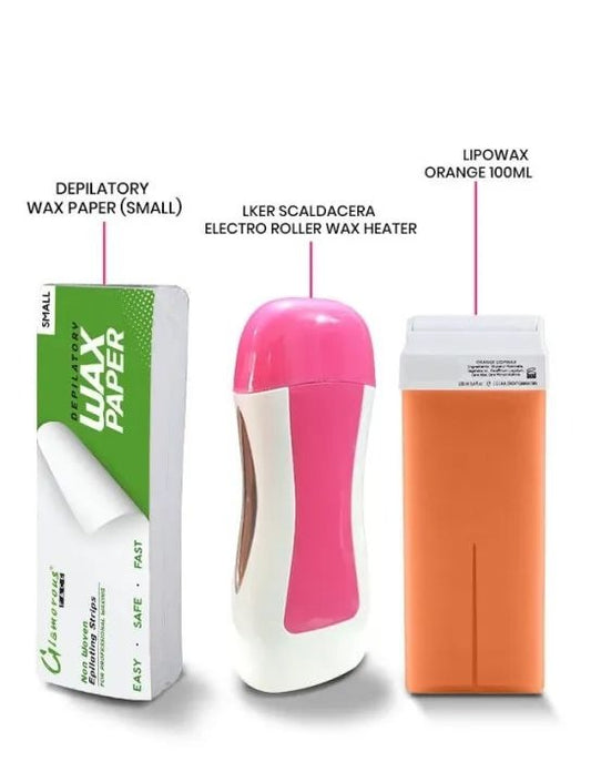 3 in 1 Wax Depilatory Refill Machine With Roller Wax And Depilatory Wax Paper Universal Electric Wax Heater