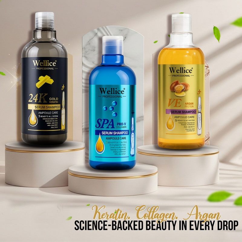 Pack of 3 Original Wellice Keratin Shampoo