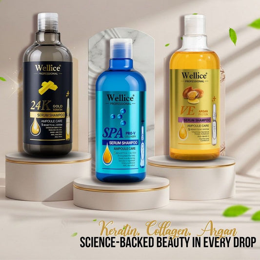 Pack of 3 Original Wellice Keratin Shampoo