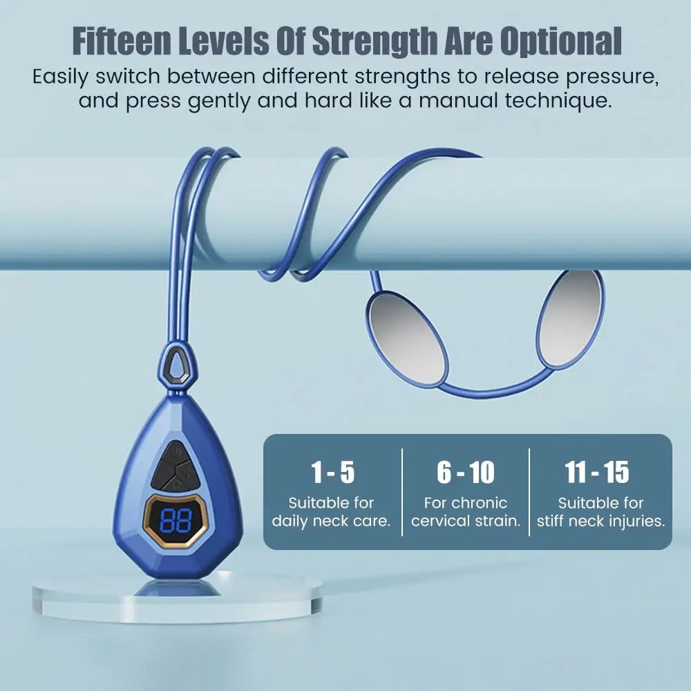 Smart Neck Massager EMS Plus Heating Electric Cervical Massager Shocker Heating Relieve Pain Massager Portable EMS Massager