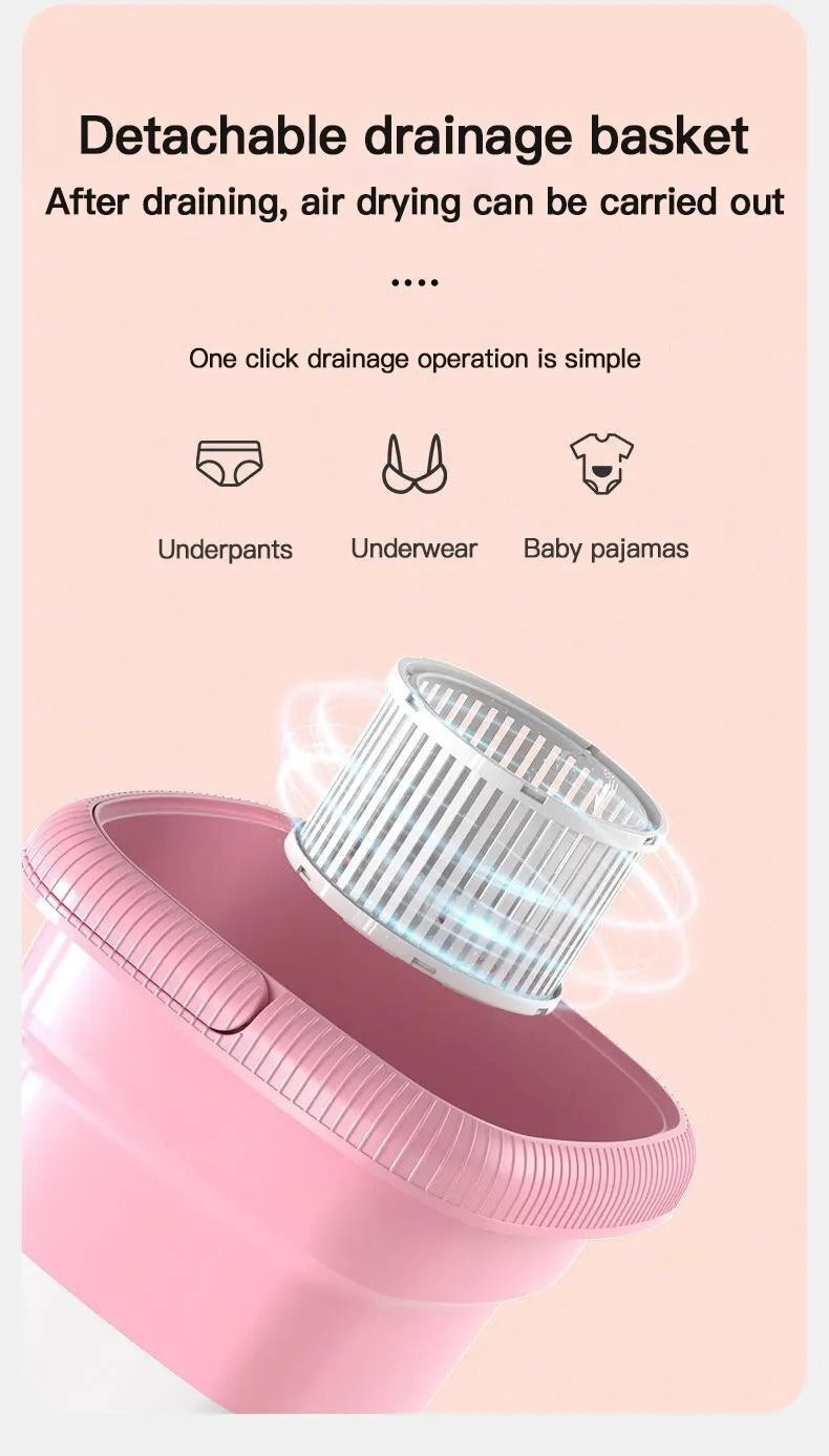 Portable Mini Folding Washing Machine Portable Mini Laundry Machine For Clothes Multi Color